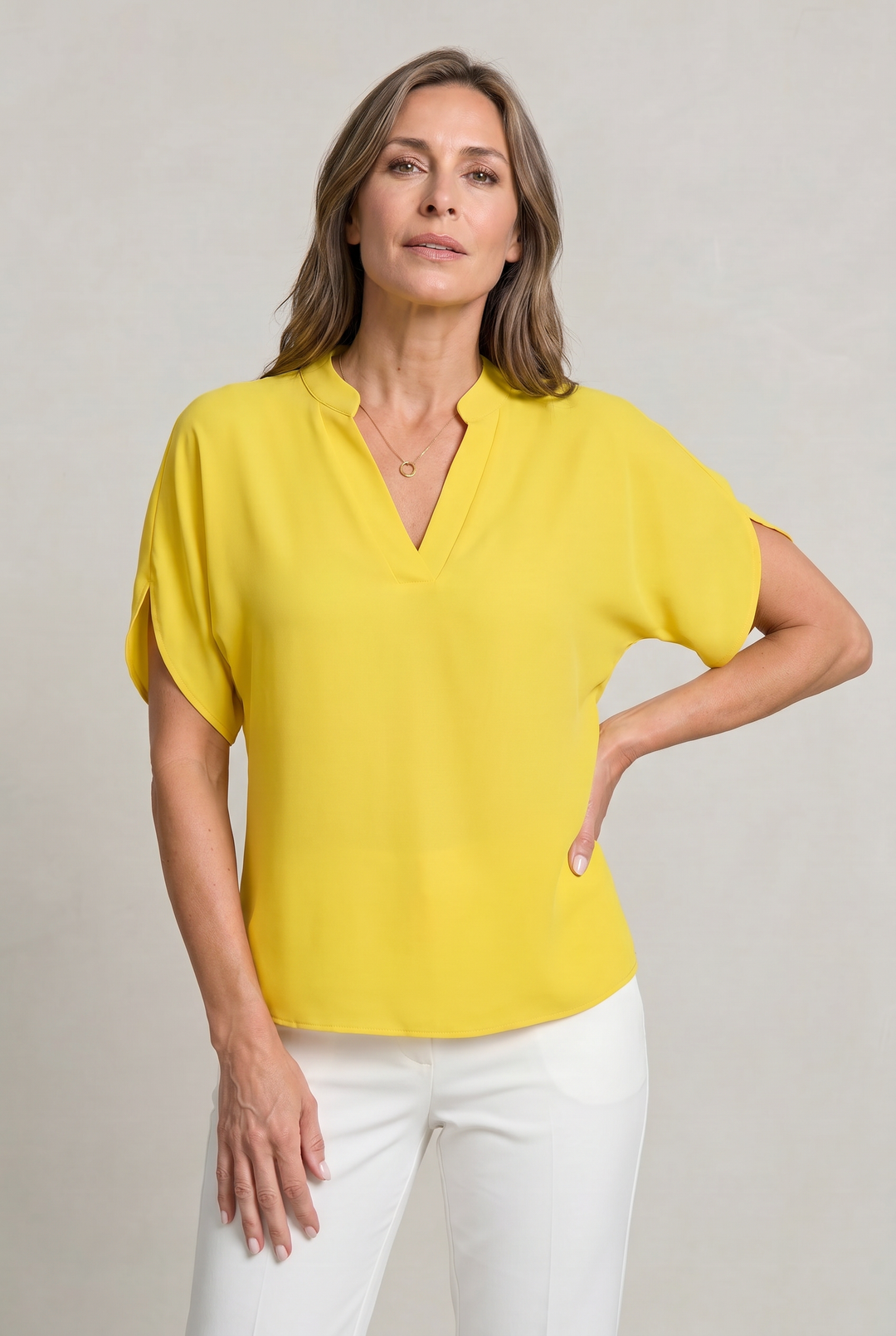 Women's V-neck Summer Top in Black | Invictora.com