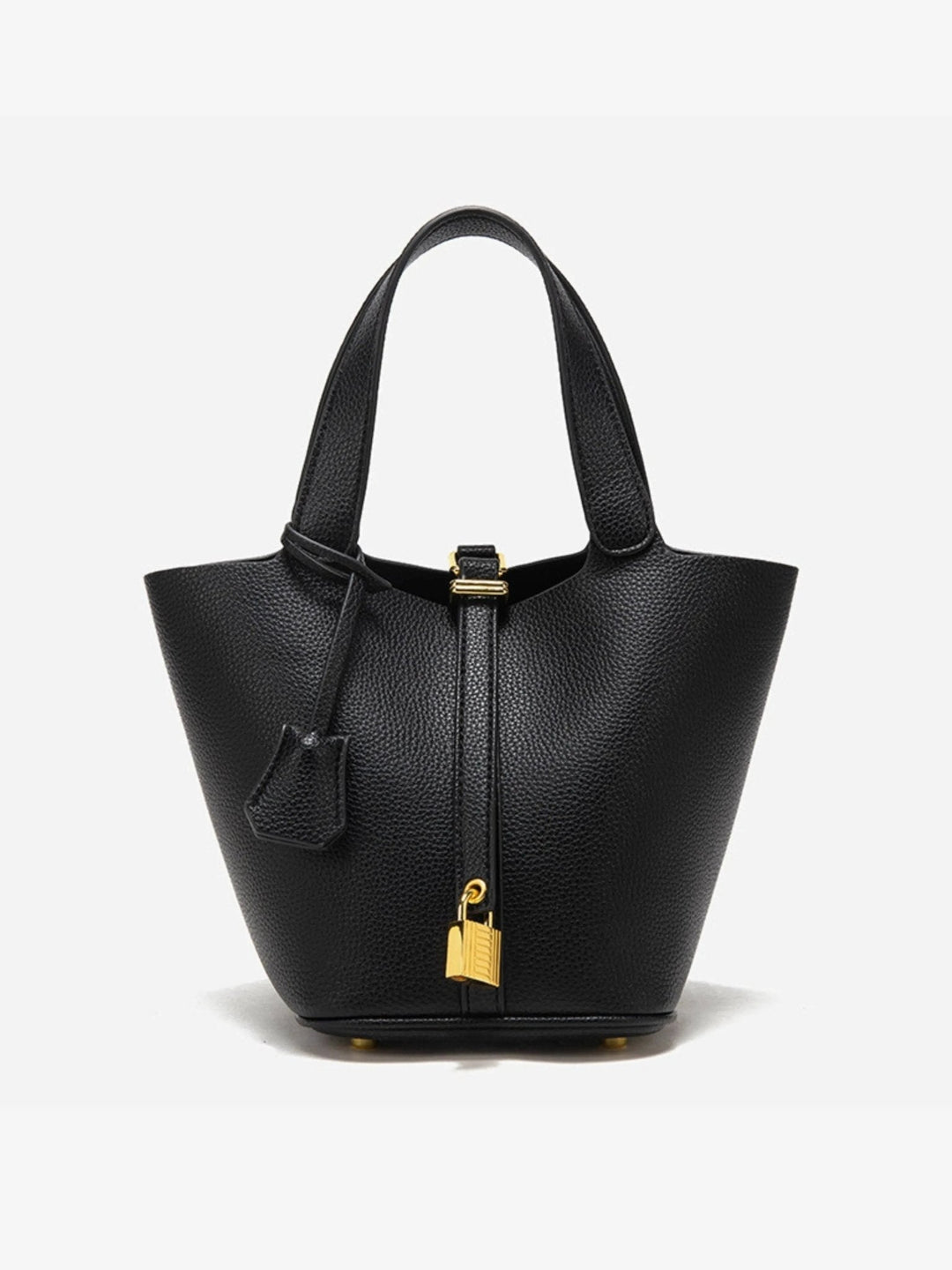 Women's Leather Bucket Bag – Gold Details Classic Style | Invictora.com