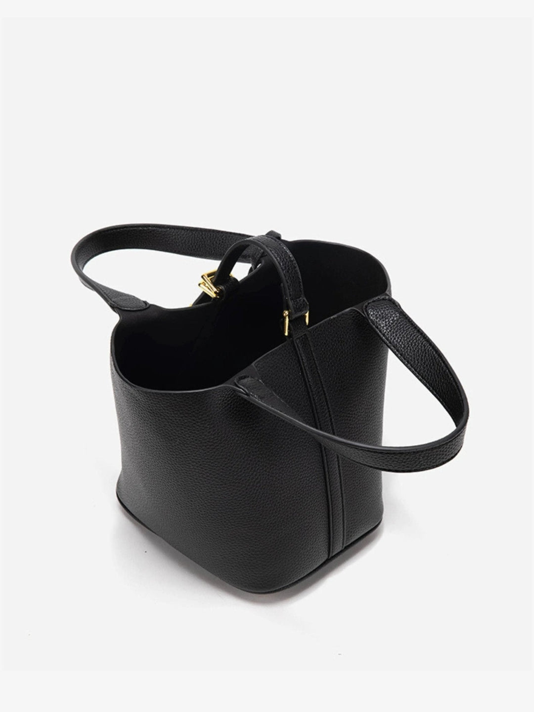 Women's Leather Bucket Bag – Gold Details Classic Style | Invictora.com