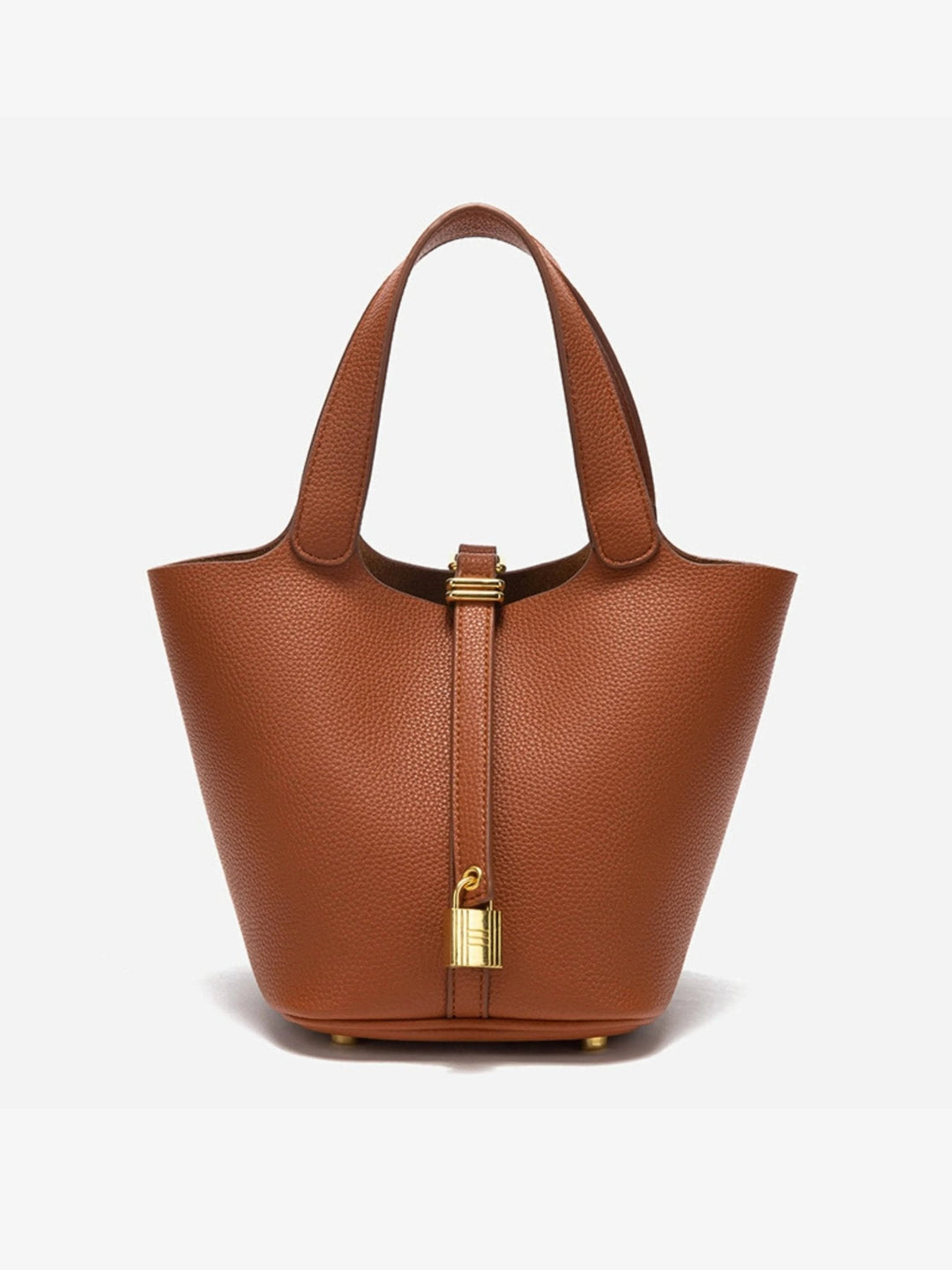 Women's Leather Bucket Bag – Gold Details Classic Style | Invictora.com