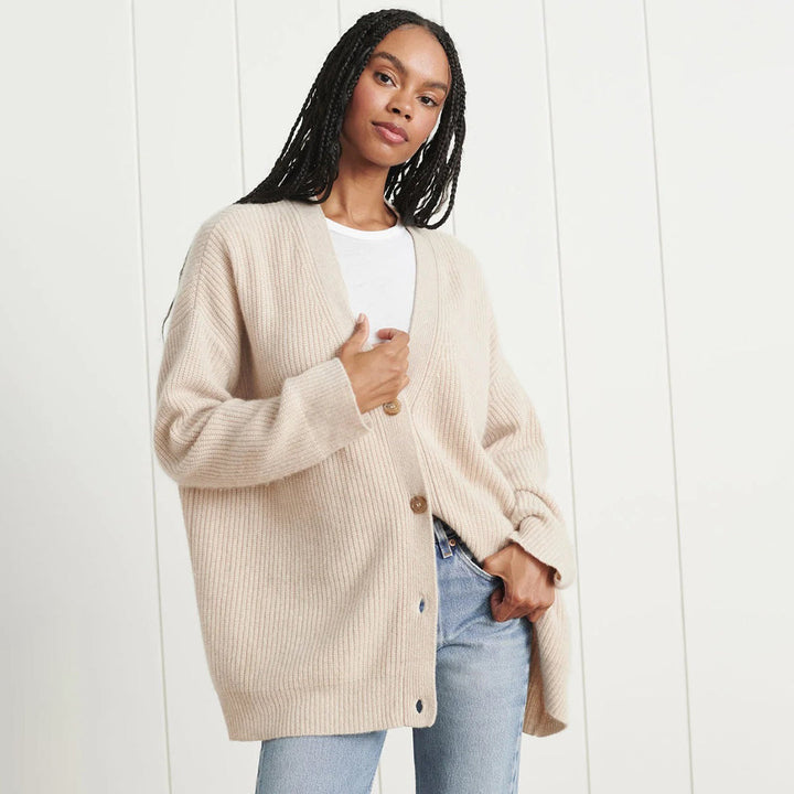 Women's Cardigan – Oversized Rib Knit