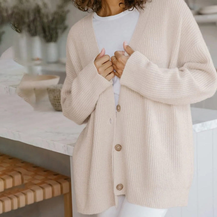 Women's Cardigan – Oversized Rib Knit
