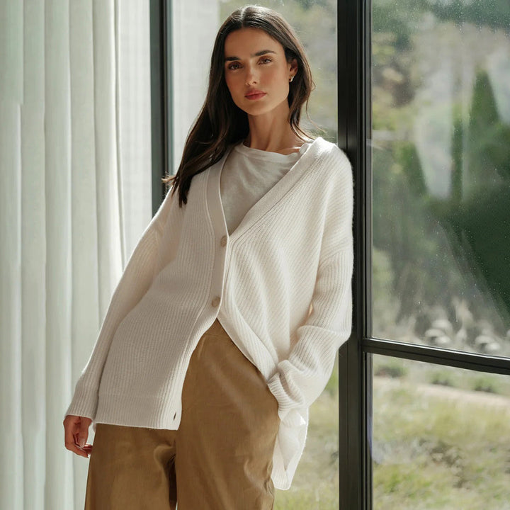 Women's Cardigan – Oversized Rib Knit