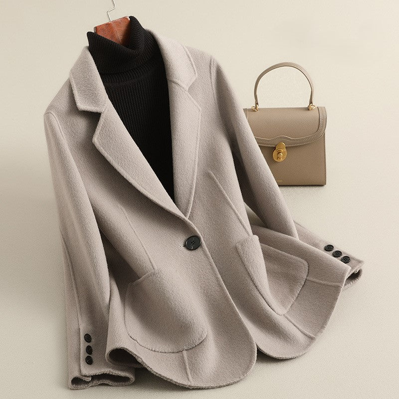 Women's Rennly Wool Blazer Jacket in Ivory White | Invictora.com