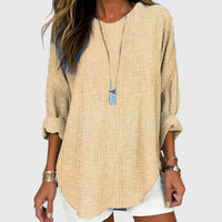 Women's Top – Relaxed Striped Long-Sleeve