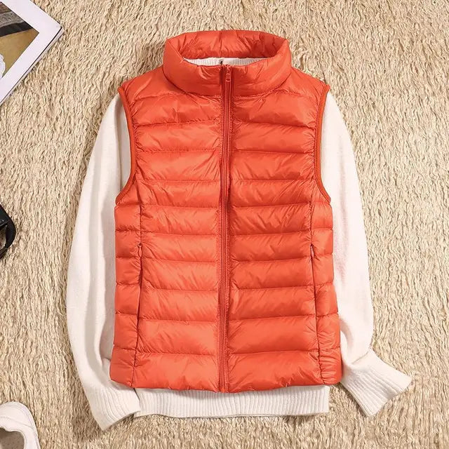 Women's Aria Puffer Vest in Black | Invictora.com