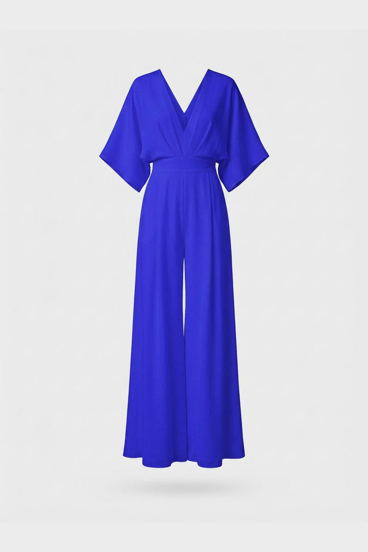 Women's Delphine Wide Leg Jumpsuit in White | Invictora.com
