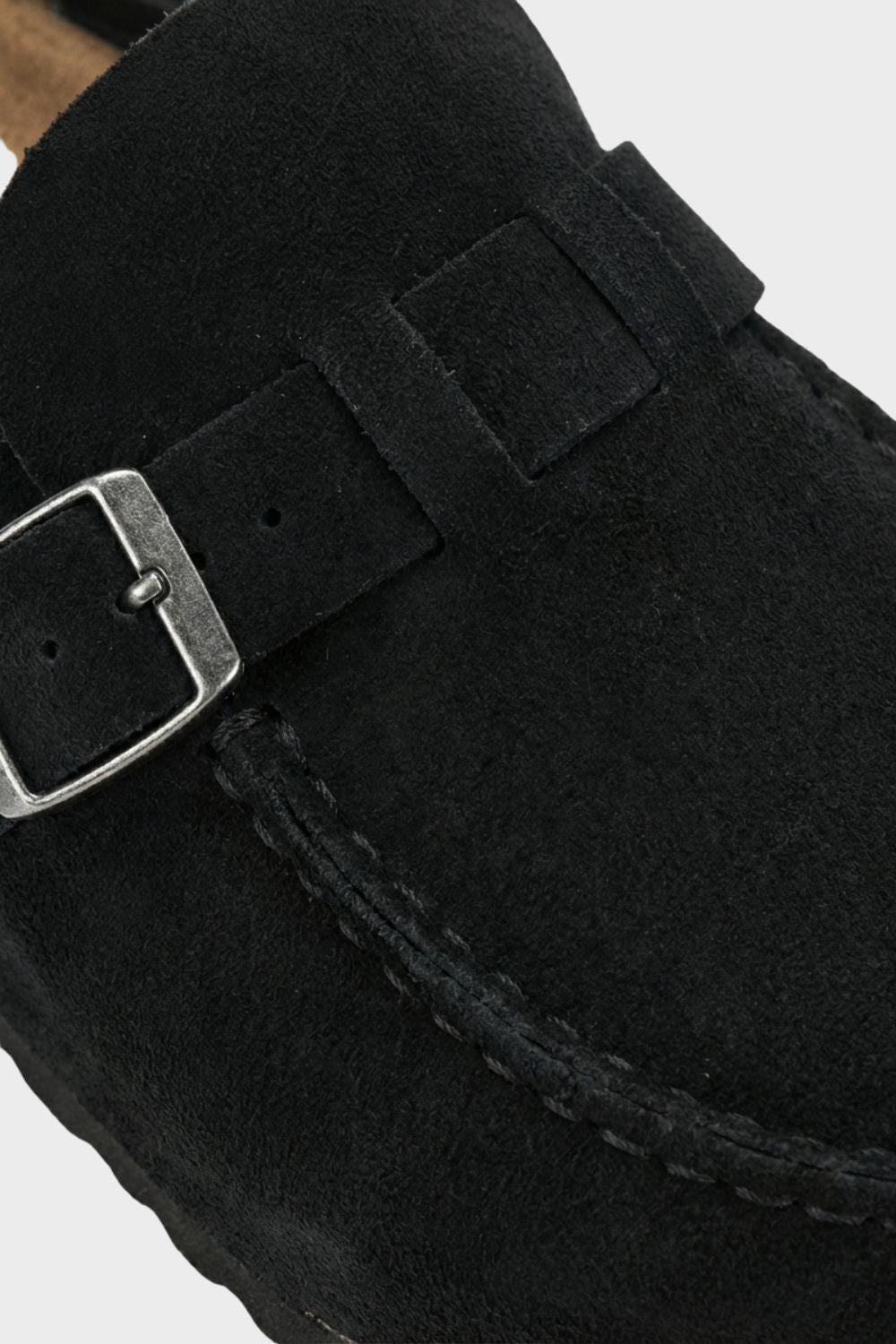 Women's Delphine Suede Clogs in Black | Invictora.com