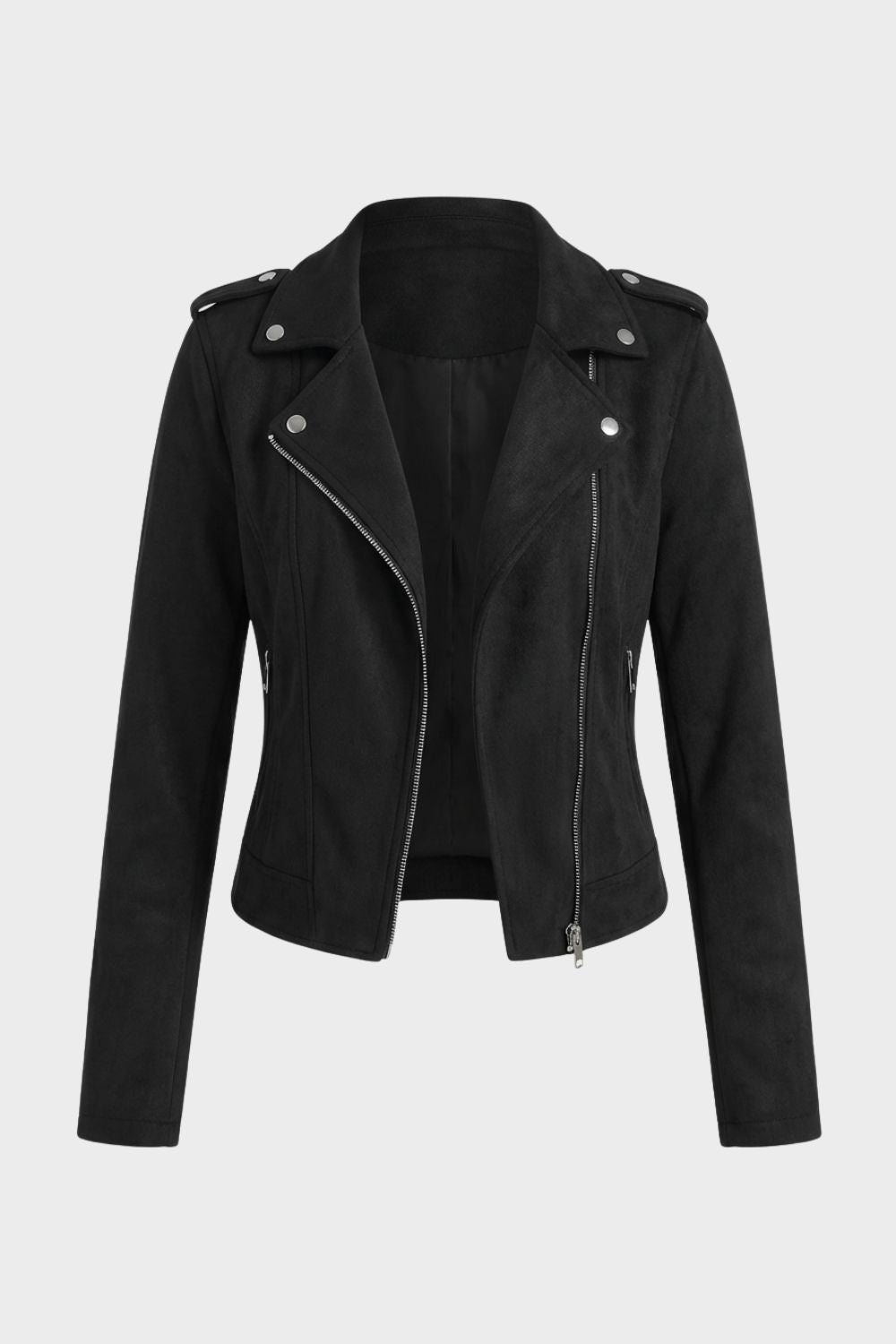 Women's Saskia Biker Jacket in Black | Invictora.com