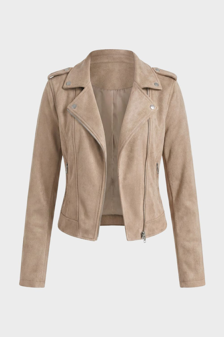 Women's Saskia Biker Jacket in Black | Invictora.com