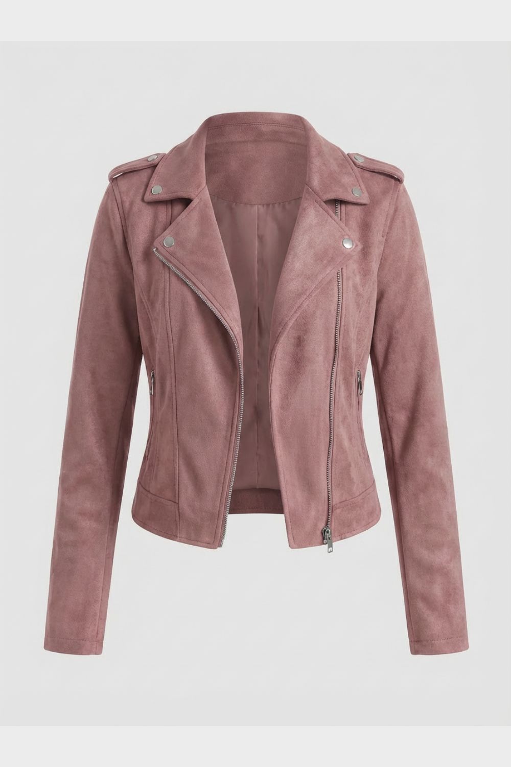Women's Saskia Biker Jacket in Khaki | Invictora.com