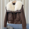 Women's Vienna Fur Trim Jacket in Mocha | Invictora.com