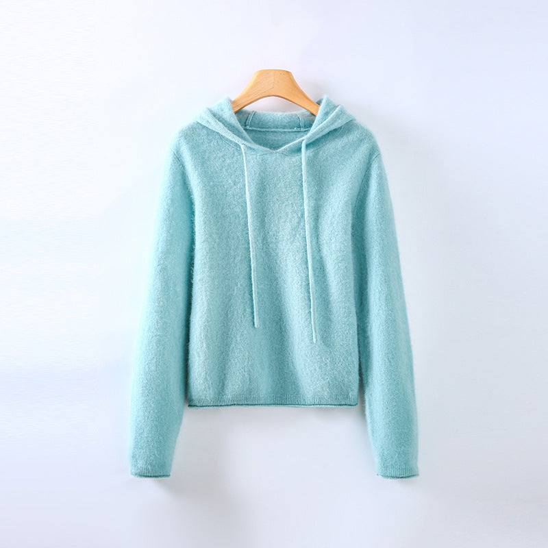 Women's Athena Cashmere Hoodie in Sky Blue | Invictora.com