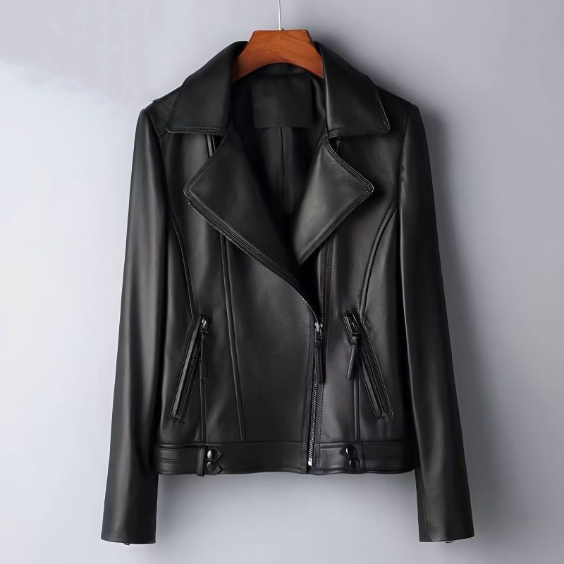 Women's Riviera Leather Jacket in Cream | Invictora.com
