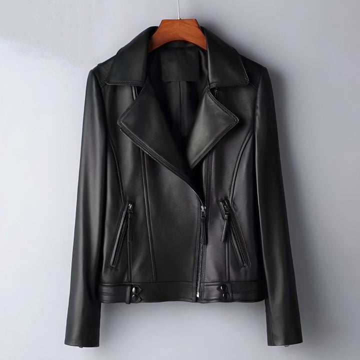 Women's Riviera Leather Jacket in Cream | Invictora.com