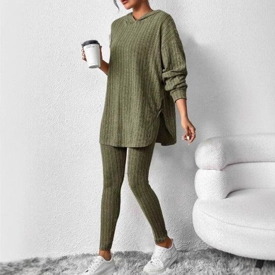 Women's Two-Piece Set – Hooded Two Piece Lounge Set