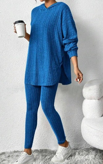 Women's Two-Piece Set – Hooded Two Piece Lounge Set