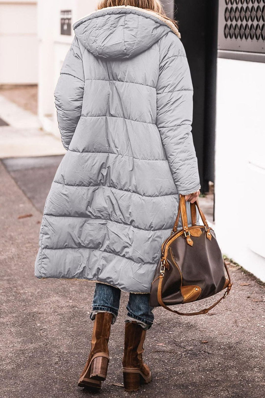 Women's Coat – Long Hooded Down Puffer Winter