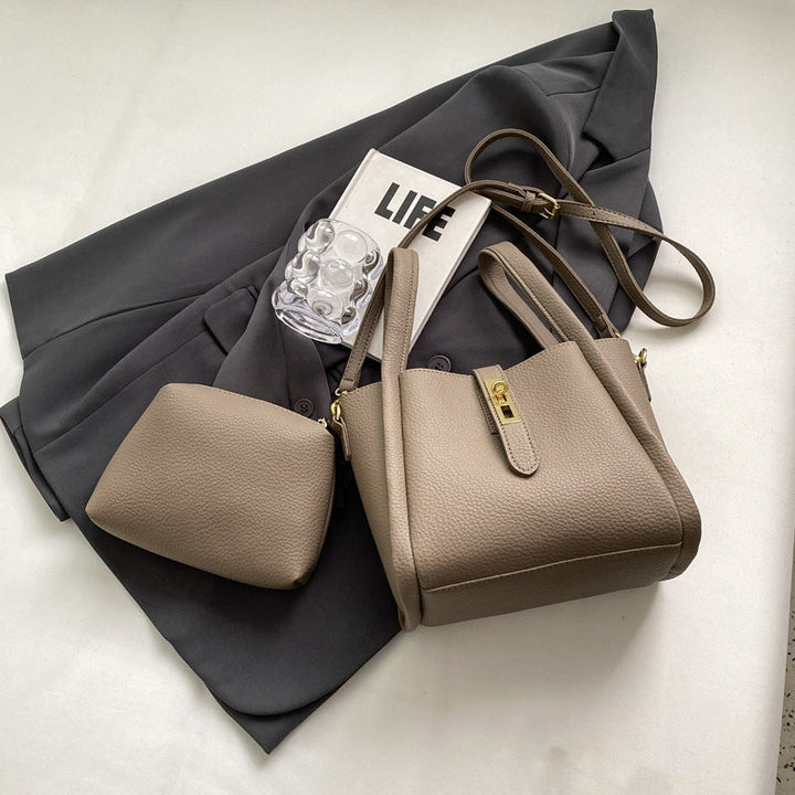 Women's Leather Tote Bag – Everyday Crossbody in Cream | Invictora.com