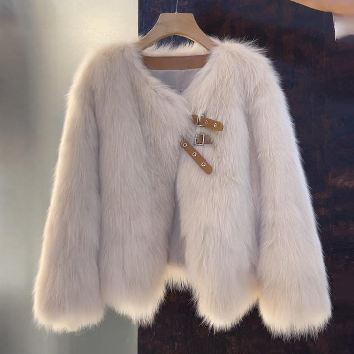 Women's Jacket – Faux Fur Buckle Detail
