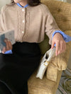Women's Raglan-Sleeve Crew-Neck Cable-Knit Cardigan
