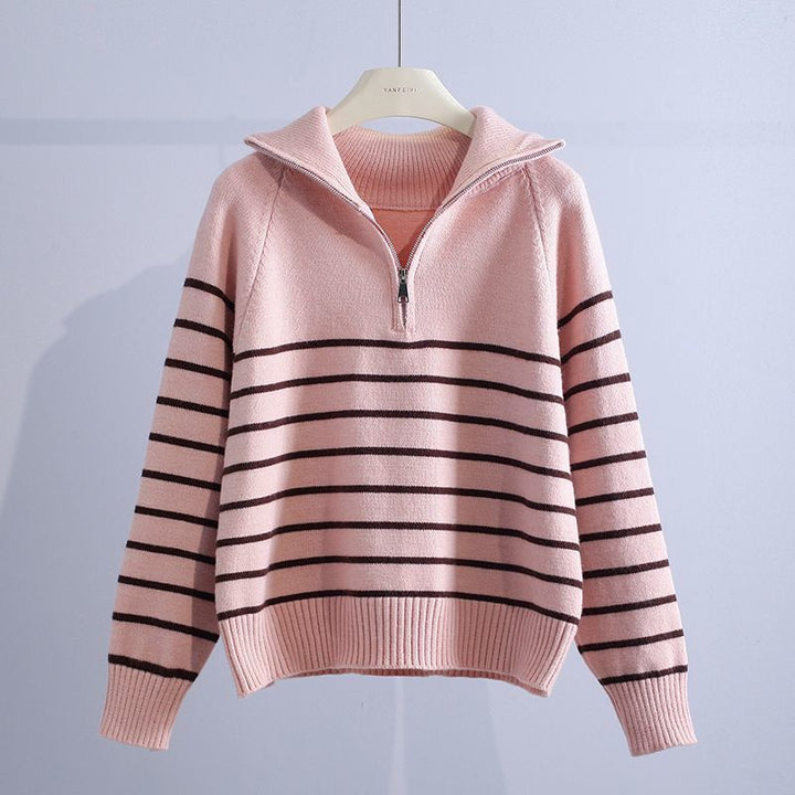 Women's Capri Zip Sweater in Pink | Invictora.com