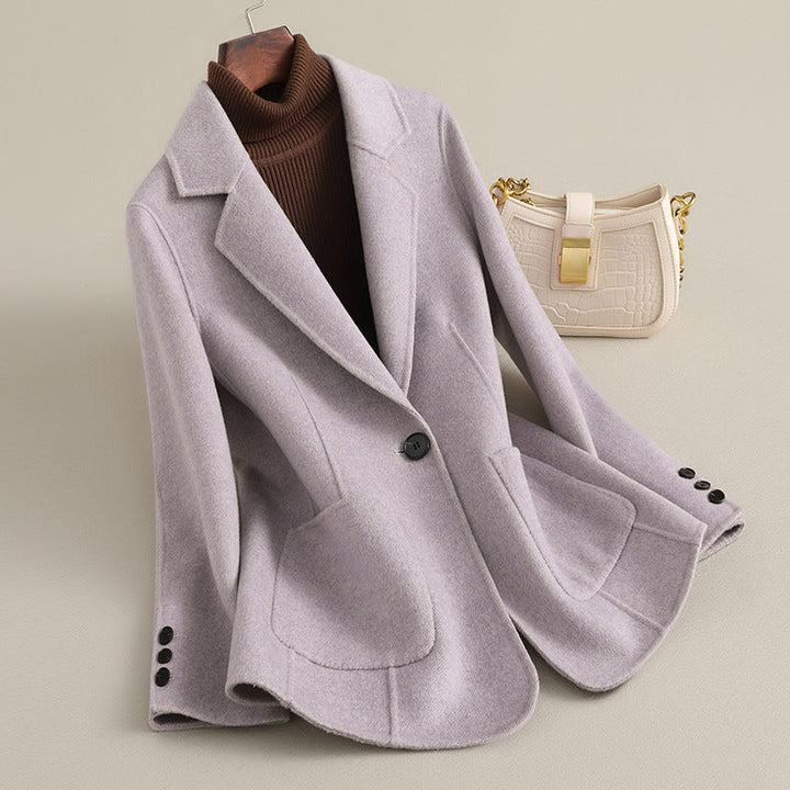 Women's Rennly Wool Blazer Jacket in Ivory White | Invictora.com