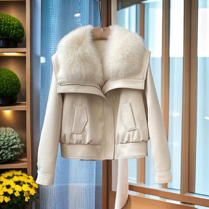 Women's Vienna Fur Trim Jacket in Mocha | Invictora.com