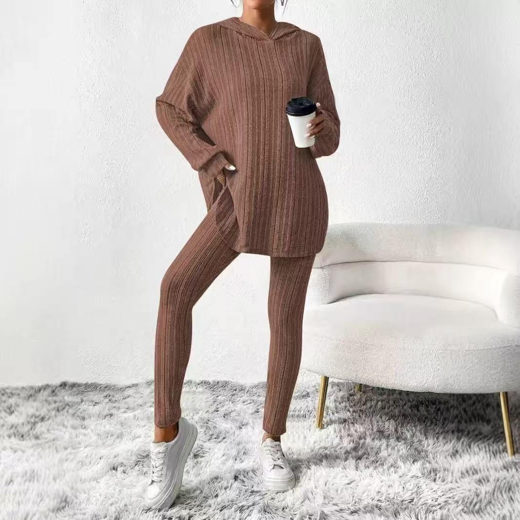 Women's Two-Piece Set – Hooded Two Piece Lounge Set