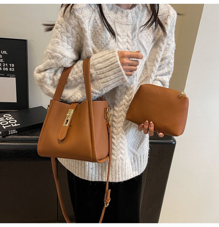 Women's Leather Tote Bag – Everyday Crossbody in Black | Invictora.com