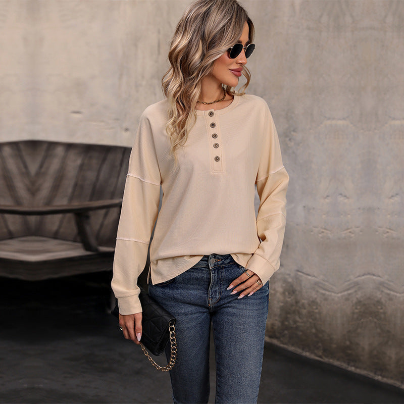 Women's Winnie Waffle Knit Top in Cream | Invictora.com