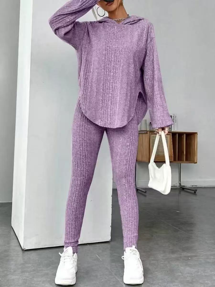Women's Two-Piece Set – Hooded Two Piece Lounge Set