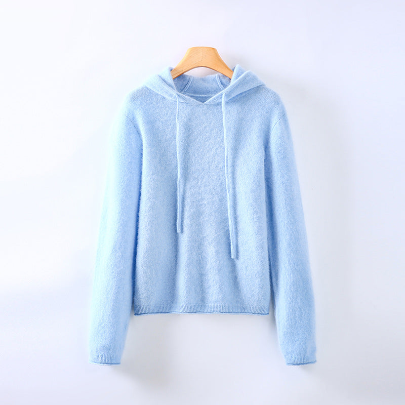Women's Athena Cashmere Hoodie in Sky Blue | Invictora.com