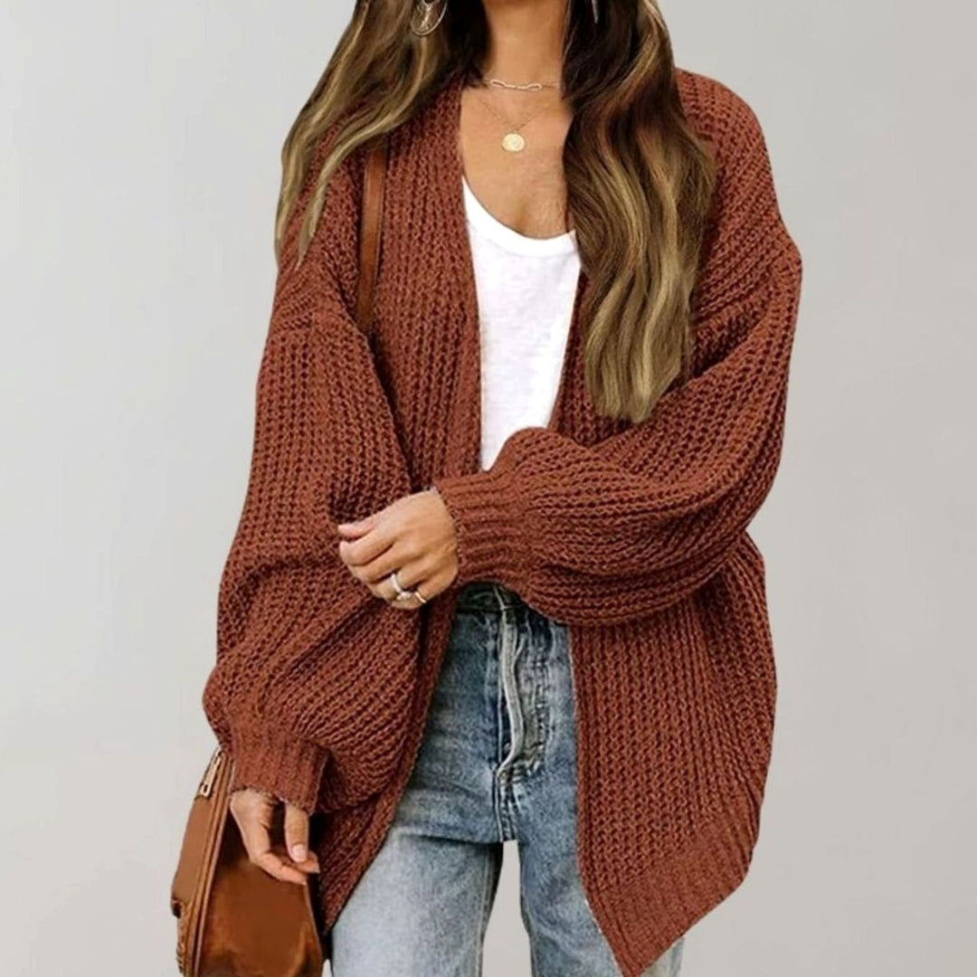 Women's Knit Cardigan – Oversized Open-Front Chunky Knit