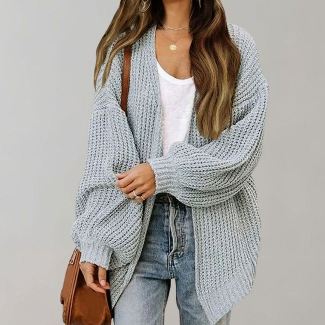 Women's Knit Cardigan – Oversized Open-Front Chunky Knit