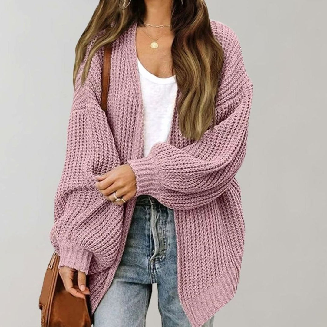 Women's Knit Cardigan – Oversized Open-Front Chunky Knit
