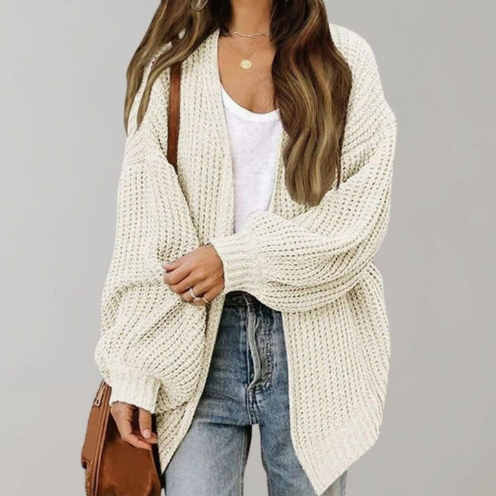 Women's Knit Cardigan – Oversized Open-Front Chunky Knit