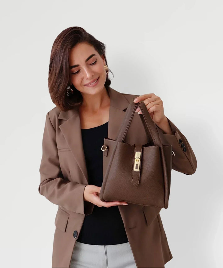 Women's Leather Tote Bag – Everyday Crossbody in Gray | Invictora.com