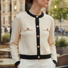 Women's Knit Cardigan – Gold Buttons And Chest Pockets