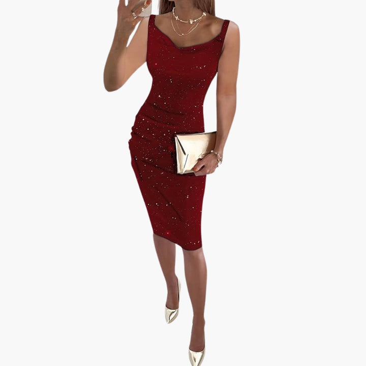 Women's Dress – Sparkly Sleeveless Sequin Christmas Party