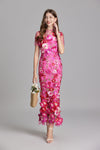 Women's Floral Midi Dress - 3D Appliqué Wedding Guest Dress product image | Invictora.com