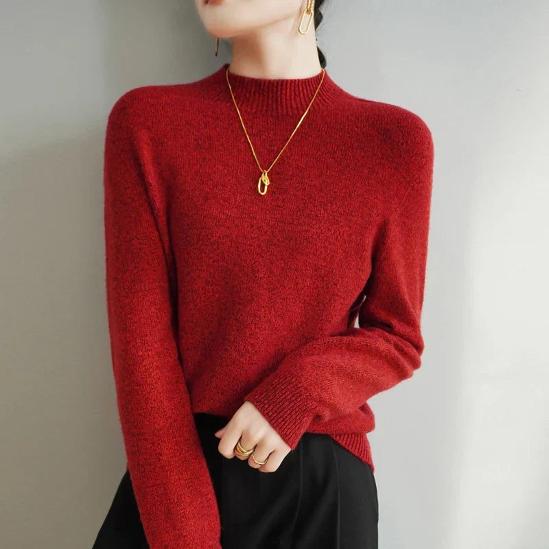 Women's Luna Merino Mock Neck in Cream | Invictora.com