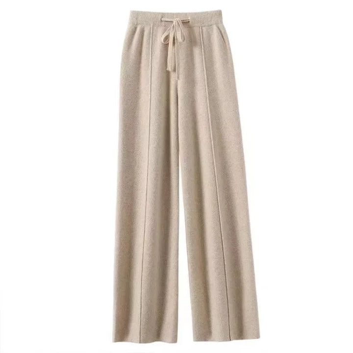Women's Siena Merino Knit Trousers in Beige | Invictora.com