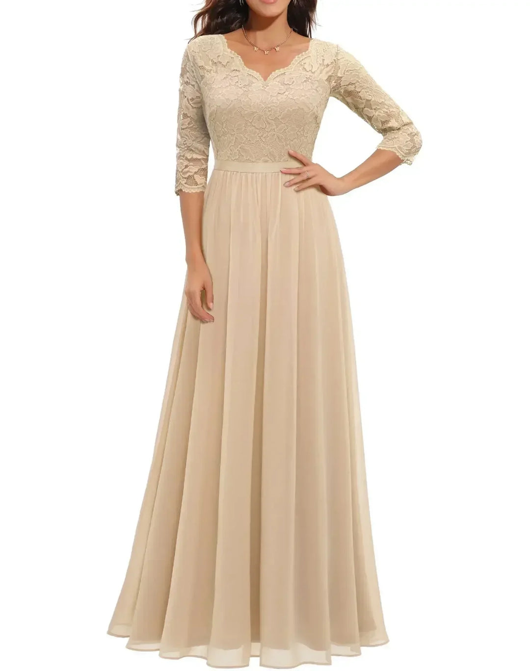 Women's Maxi Dress – Lace Christmas Party