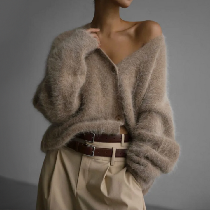 Women's Acrylic Button-Down Cardigan
