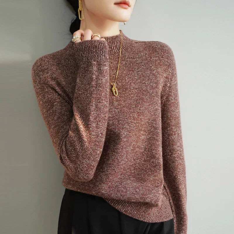 Women's Luna Merino Mock Neck in Cream | Invictora.com