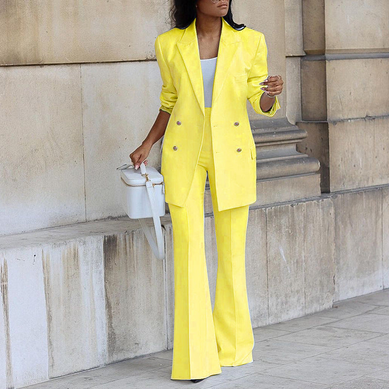 Women's Matching Outfit – Matching Blazer Wide Leg Trouser Set