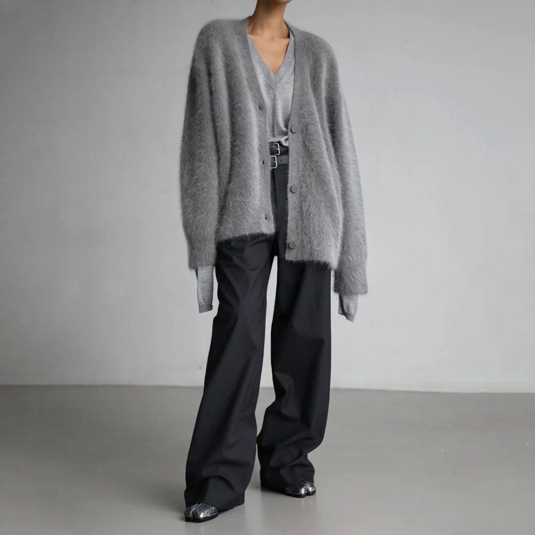 Women's Acrylic Button-Down Cardigan
