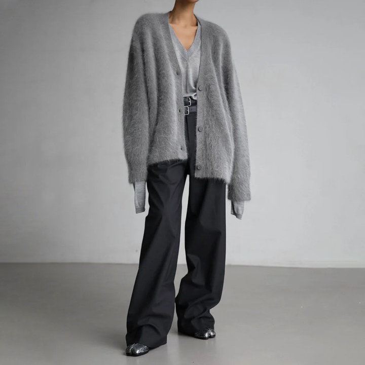 Women's Acrylic Button-Down Cardigan