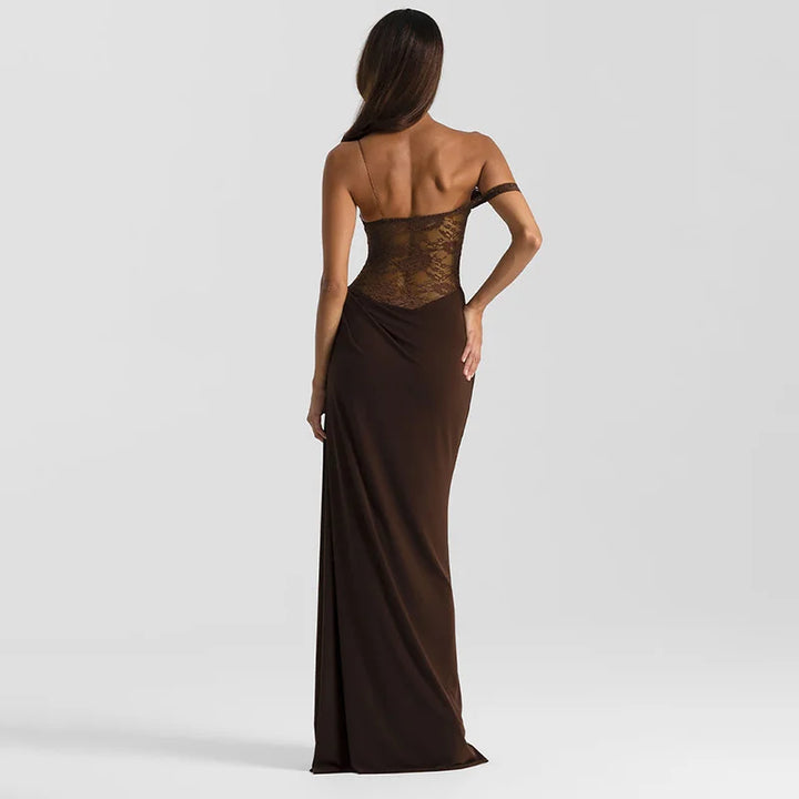 Women's Maxi Dress – Off-Shoulder Lace